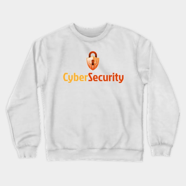 Cyber Security Orange Crewneck Sweatshirt by Cyber Club Tees